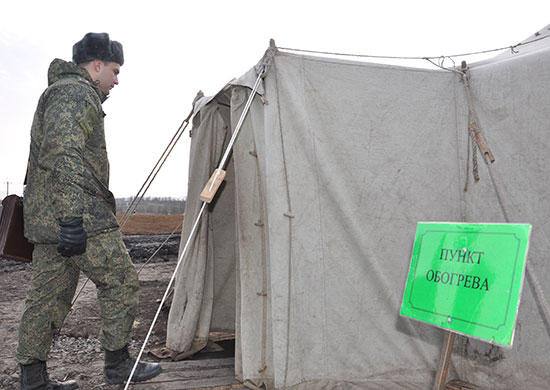 На Северном Кавказе и в Закавказье развернуто 60 полевых пунктов обогрева военнослужащих ЮВО