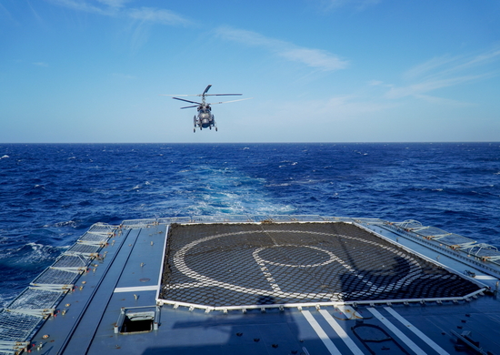 Корабельные вертолётчики Северного флота провели тренировку по поиску подводных лодок в Индийском океане