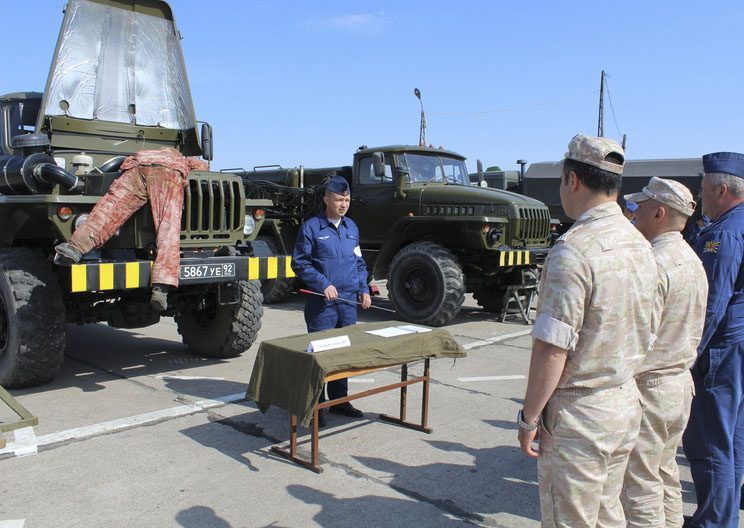 На российской военной базе в Киргизии проведены комплексные занятия по соблюдению требований техники безопасности
