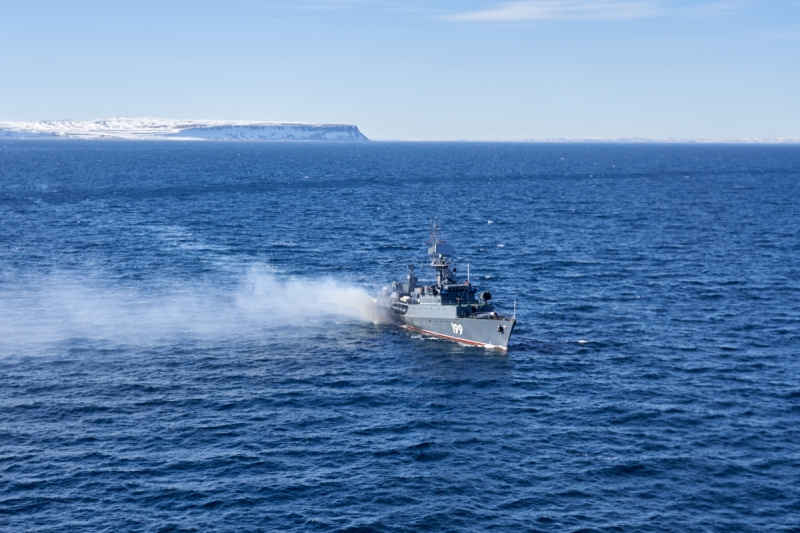 Корабельная тактическая группа Северного флота успешно выполнила задачи боевой подготовки в Баренцевом море